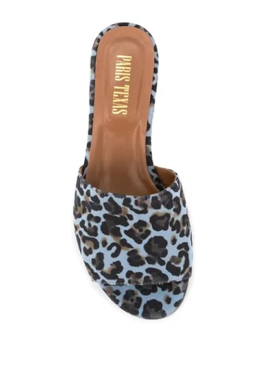 Shop Paris Texas Leopard Print Sandals In Blue