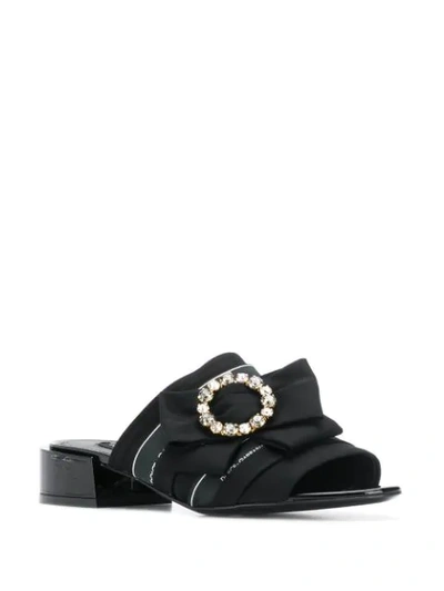 Shop Dolce & Gabbana Open Toe Bow Sandals In Black