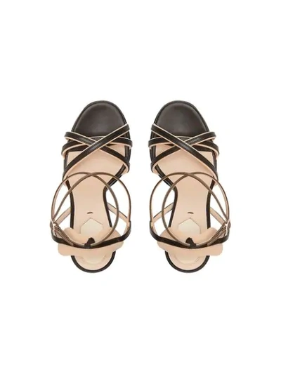 Shop Fendi Platform Strappy Sandals In F15fg-black+maya+nude