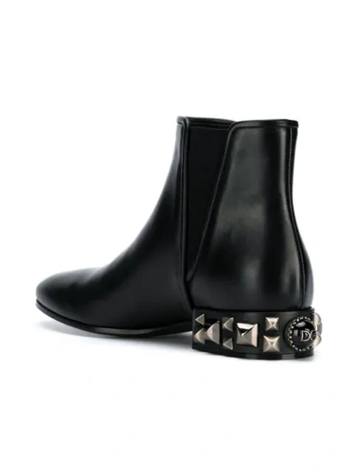Shop Dolce & Gabbana Embellished Heel Chelsea Boots In Black