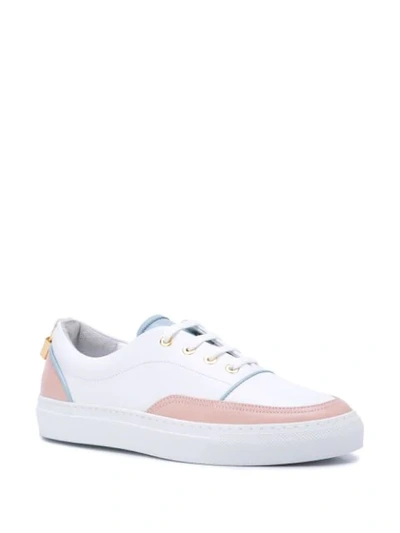 Shop Buscemi Colour Block Low-top Sneakers In White