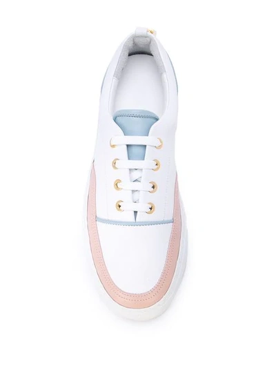 Shop Buscemi Colour Block Low-top Sneakers In White