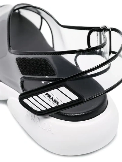 Shop Prada Black Plexi Cloudburst 40 Platform Sandals In Neutrals