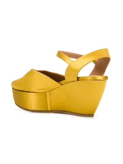 Shop Marni Open Toe Wedges In Yellow
