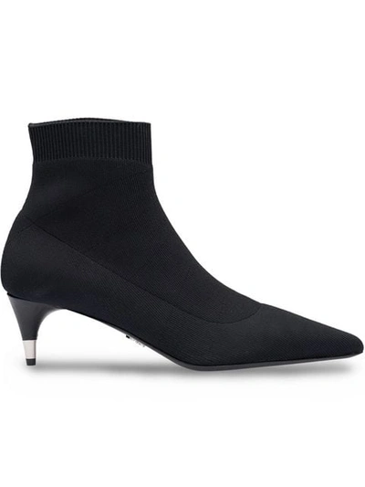 Shop Prada Sock Booties In Black