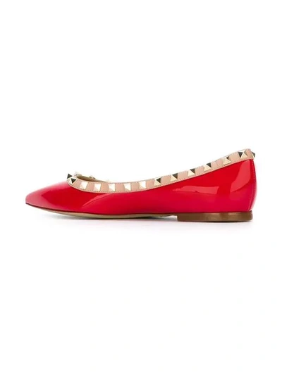 Shop Valentino Garavani Rockstud Ballerinas In Red