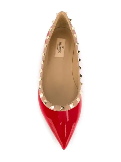 Shop Valentino Garavani Rockstud Ballerinas In Red