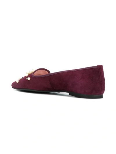Shop Pretty Ballerinas Embellished Loafers In Red