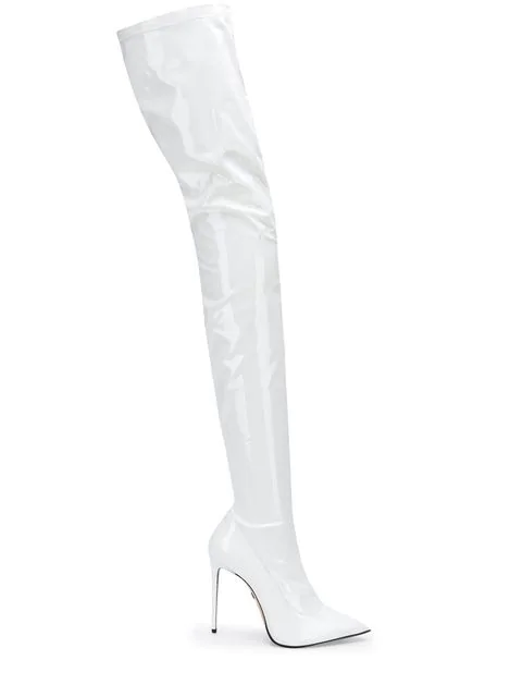 white over the knee boots