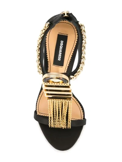 Shop Dsquared2 Open Toe Embellished Sandals In Black