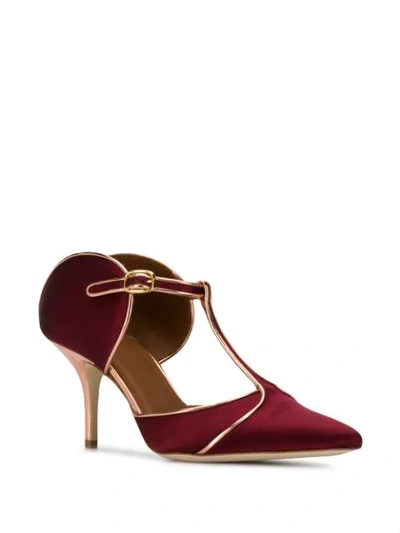Shop Malone Souliers Structured T-bar Pumps In Red