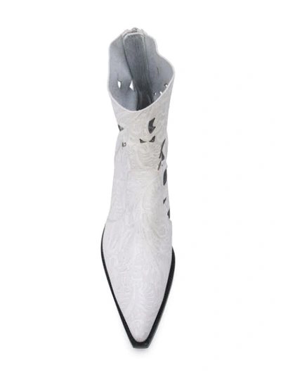 Shop Givenchy Western Style Ankle Boots In White