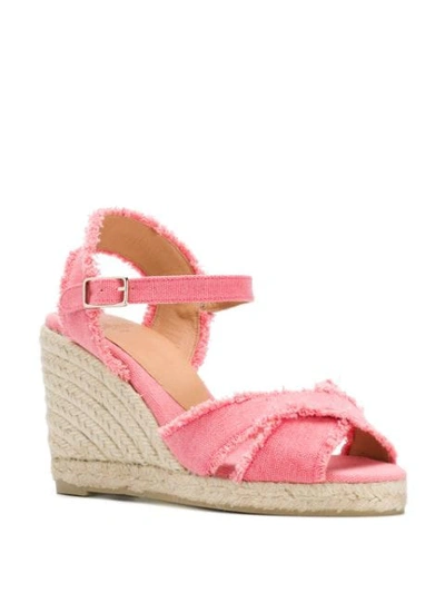 Shop Castaã±er Bromelia Wedge Sandals In Pink