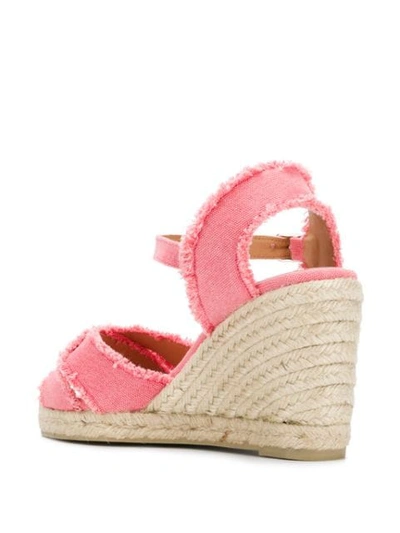 Shop Castaã±er Bromelia Wedge Sandals In Pink
