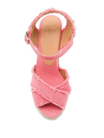 Shop Castaã±er Bromelia Wedge Sandals In Pink