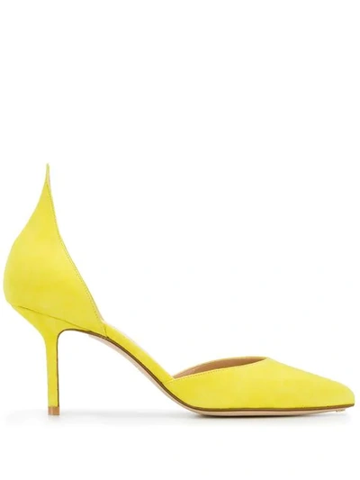 Shop Francesco Russo Pointed Pumps In Yellow