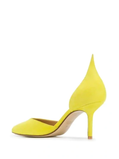 Shop Francesco Russo Pointed Pumps In Yellow