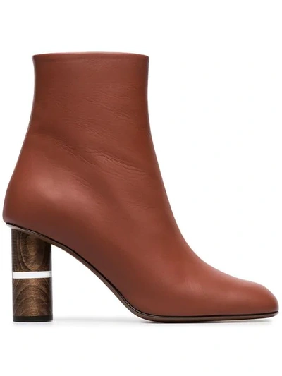 Shop Neous Tan Clowesia 80 Leather Ankle Boots In Brown