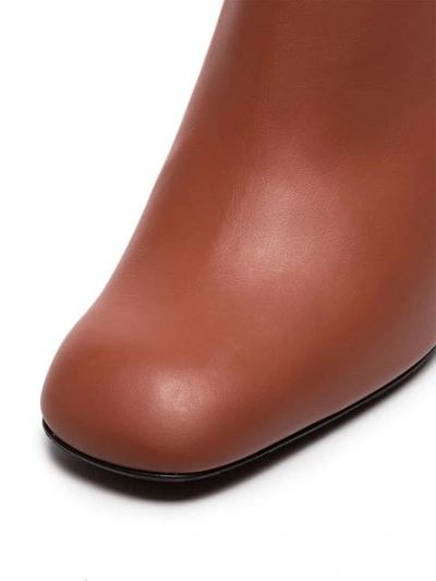 Shop Neous Tan Clowesia 80 Leather Ankle Boots In Brown