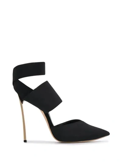 Shop Casadei Pointed Toe Sandals In 9000 Nero