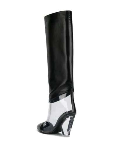 Shop Balmain Pvc Knee High Boots In Black