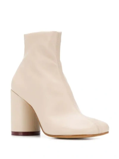 Shop Mm6 Maison Margiela Squared Ankle Boots In Neutrals