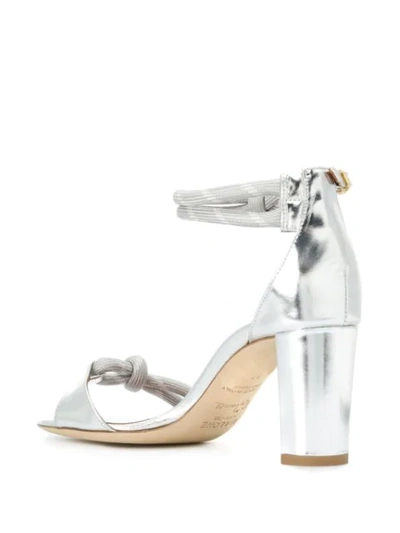 Shop Malone Souliers Knot Detail Sandals In Silver