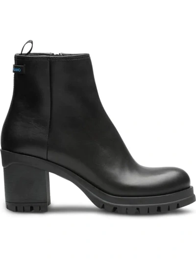 Shop Prada High Ankle Boots In Black
