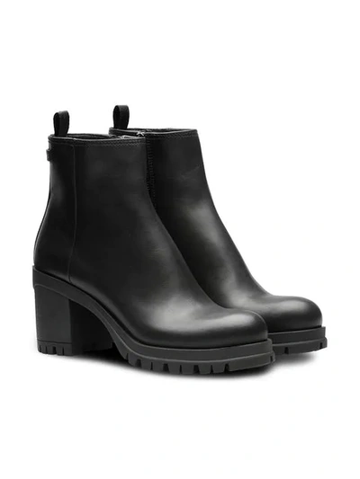 Shop Prada High Ankle Boots In Black