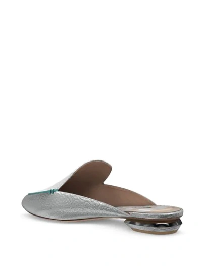 Shop Nicholas Kirkwood Beya Mules In Silver