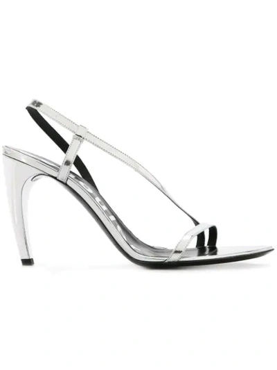 Shop Proenza Schouler Asymmetrical Heeled Sandal - Metallic
