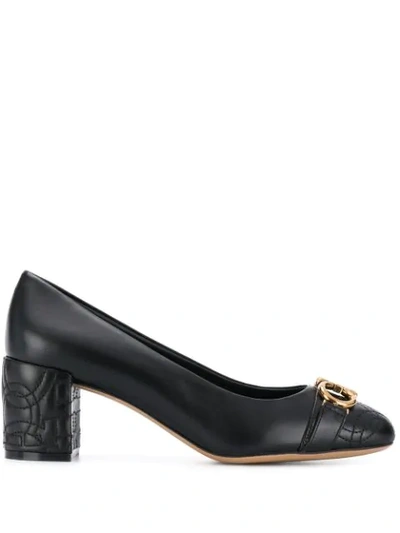 Shop Ferragamo Gancini Block Heel Pumps In Black