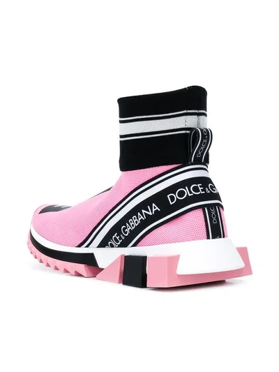 Shop Dolce & Gabbana Sorrento Hi-top Sock Trainers In Pink