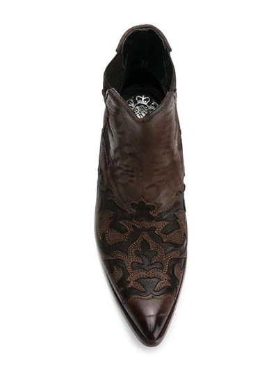 Shop Alberto Fasciani Embroidered Cowboy Boots In Brown