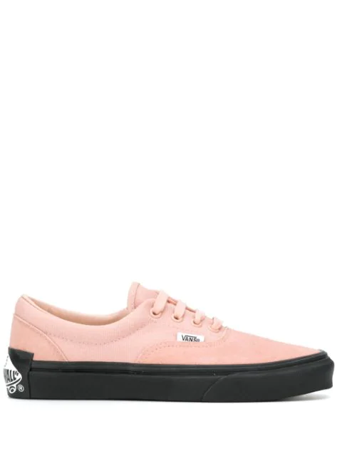 pink vans with black sole