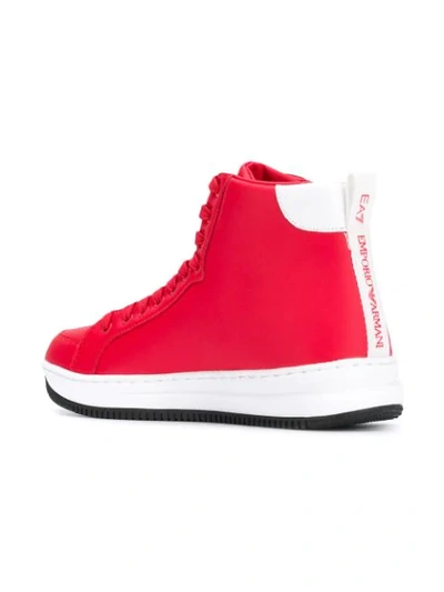 Shop Ea7 Hi-top Sneakers In Red