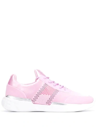Shop Tommy Hilfiger Flag Design Sneakers In Pink
