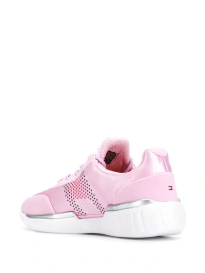 Shop Tommy Hilfiger Flag Design Sneakers In Pink