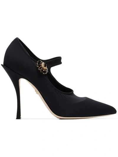 Shop Dolce & Gabbana Crystal Mary Jane Pumps In Black
