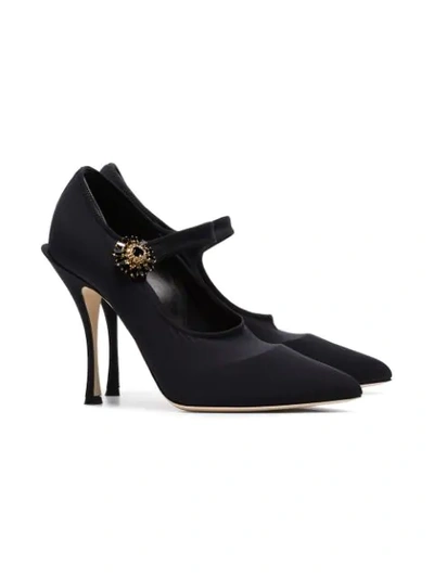 Shop Dolce & Gabbana Crystal Mary Jane Pumps In Black