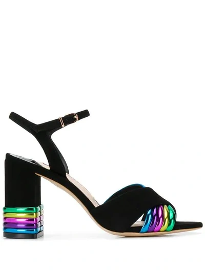 Shop Sophia Webster Multicoloured Open Sandals In Black