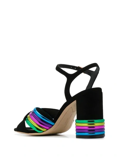 Shop Sophia Webster Multicoloured Open Sandals In Black