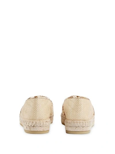 Shop Gucci Chevron Raffia Espadrille With Double G In 9589 Ivory