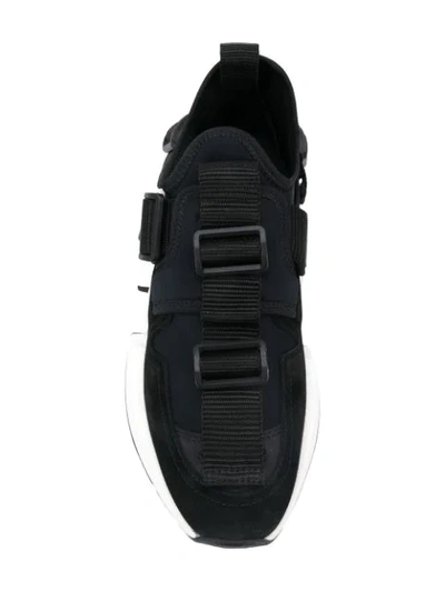 Shop Mm6 Maison Margiela Buckle Sneakers In Black