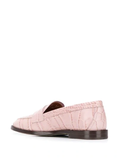 Shop Etro Croco-embossed Loafers In Pink