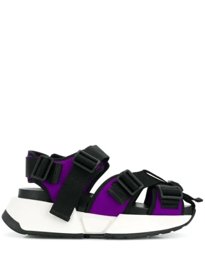 Shop Mm6 Maison Margiela Safety Strap Platform Sneakers In Purple