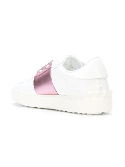 Shop Valentino Open Rockstud Sneakers In White