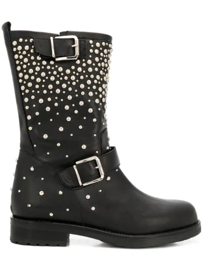 Shop Albano Pearl Embellished Boots In Black