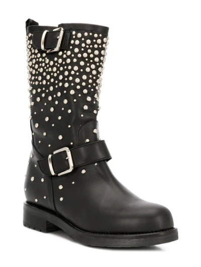 Shop Albano Pearl Embellished Boots In Black