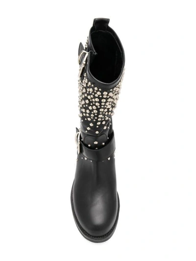 Shop Albano Pearl Embellished Boots In Black